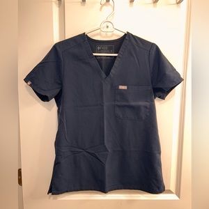 Blue/gray ish. Fig scrub top